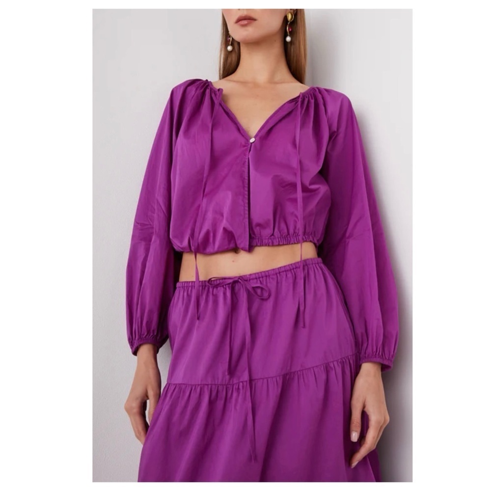 Rails | Billowy Peasant Prairie Balloon Sleeve Crop Katia Top Berry
